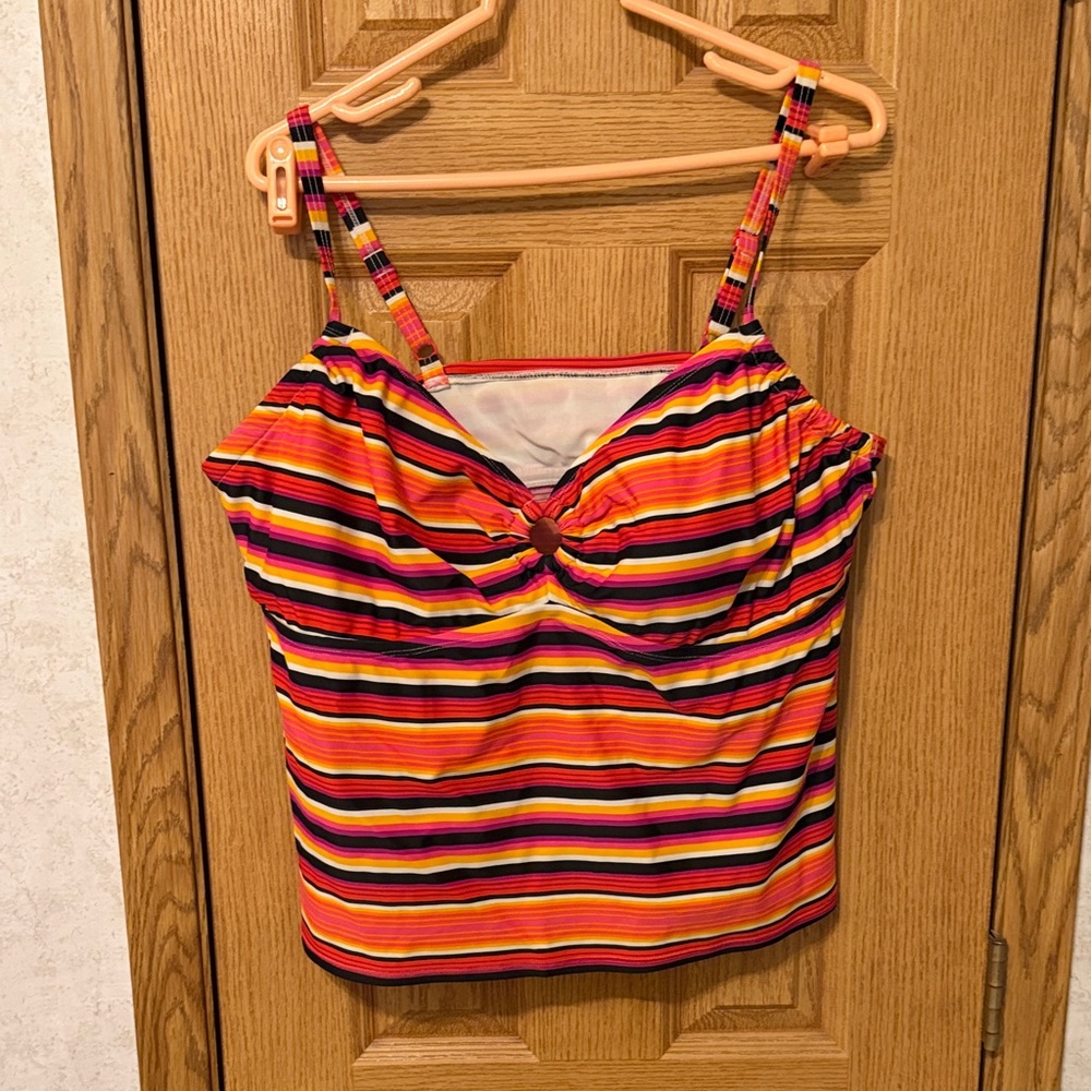 Striped Multicolor Tankini with Ring Detail